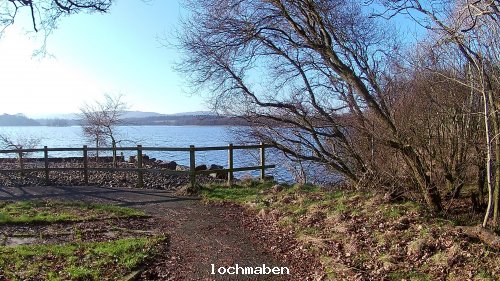 Lochmaben Castle loch from parking area